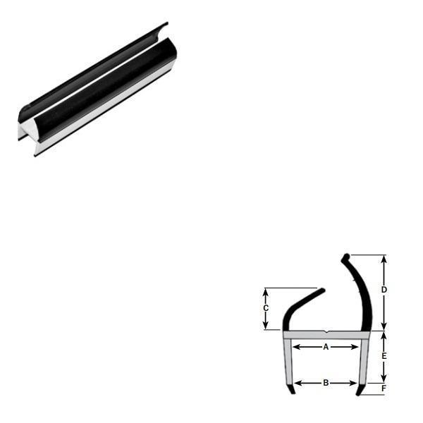 Thumb do produto Perfil Borracha/PVC Portas A40xC20xD36xE18mm (3mt) Preto/Cinzento MGO