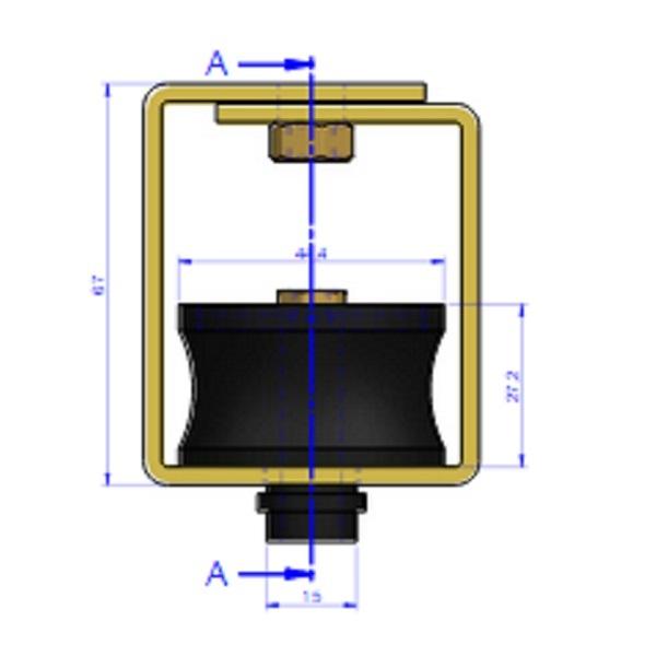 Thumb do produto Apoio Acustico Gran 2 -B-60 M 8 (80-150Kg) 68x55mm MGO