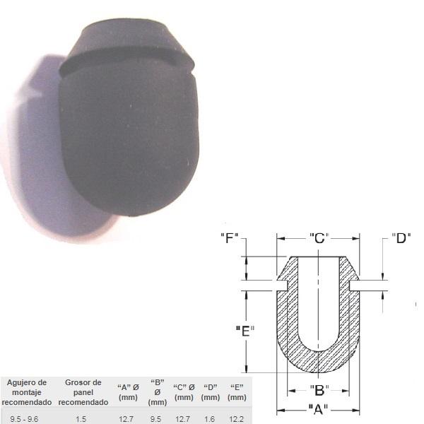 Thumb do produto Batente / Pé Borracha  9.5x1.5 (12.7x9.5x12.7x1.6x12.2mm) (Tipo 2) MGO