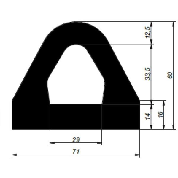 Thumb do produto Defensa Industria Naval e Outros  71x60mm (2.5mt) EPDM MGO