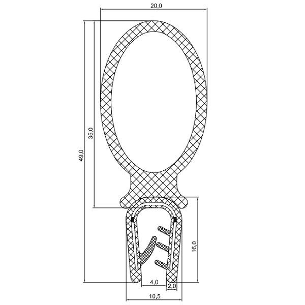 Thumb do produto Guarda Vento Mala Alto 4mm 20x49mm (2-4mm) MGO