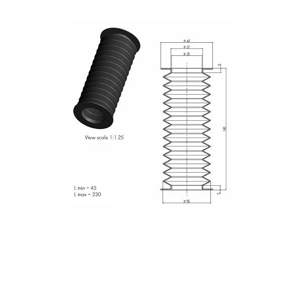 Thumb do produto Fole  35x 35x140mm c/Base MGO