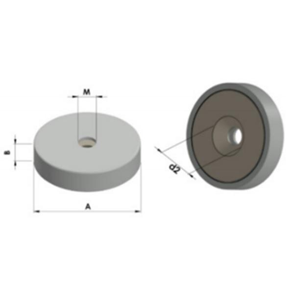 Thumb do produto Iman Neodimio Base Magnetica C/Roscado Interior 75x15xM10mm (175Kg) MGO