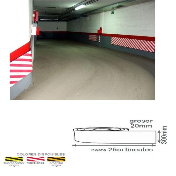 Thumb do produto Protector Parede Parque Estacionamento 20x 300mm Vermelho/Branco Fresado MGO