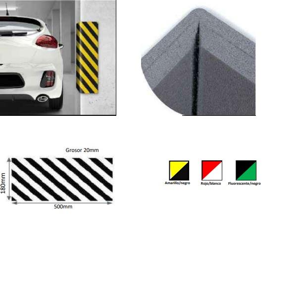 Thumb do produto Protector Parque Estacionamento Parede 20x180x500mm Amarelo/Preto (Par) MGO