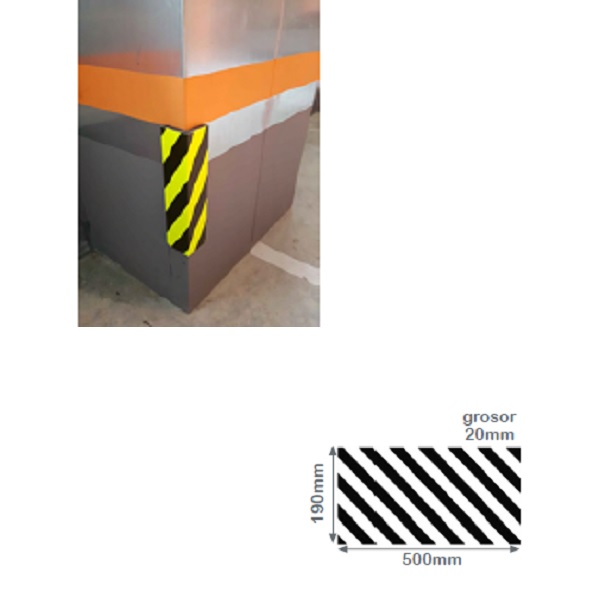 Thumb do produto Protector Coluna Espuma 20x190x500mm Amarelo / Preto MGO