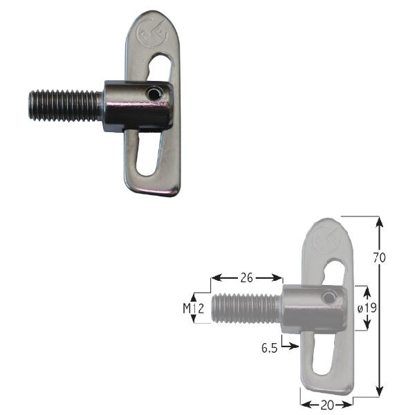 Thumb do produto Fecho Metalico 20x70mm M12 Aço Inox MGO