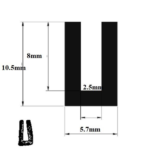 Thumb do produto Vedante Maciço Em U  2.5x5.7x10.5x8mm MGO