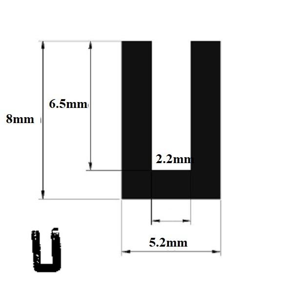 Thumb do produto Vedante Maciço Em U  2.2x5.2x8x6.5mm MGO