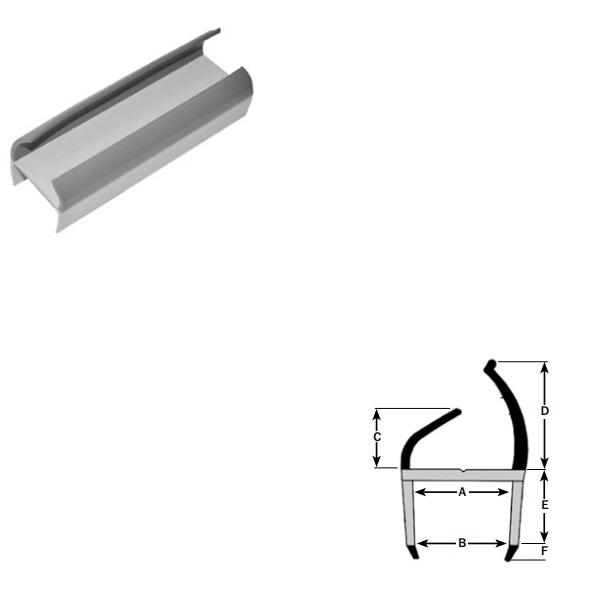 Thumb do produto Perfil Borracha/PVC Portas A42xB40xC14xD29xE25mm (5mt) Cinzento MGO
