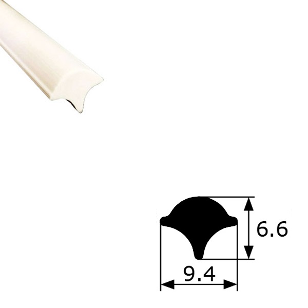 Thumb do produto Vedante Maciço Friso Parabrisas  6.6x9.4mm Branco MGO