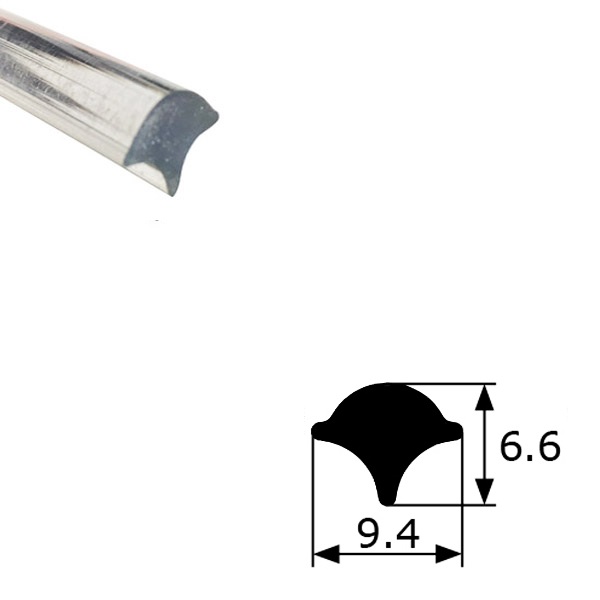 Thumb do produto Vedante Maciço Friso Parabrisas  6.6x9.4mm Transparente MGO