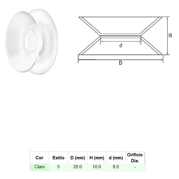 Thumb do produto Ventosa Plástica Transparente Dupla Ø20x10mm MGO
