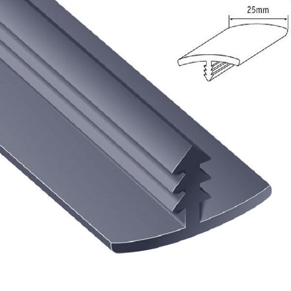 Thumb do produto Friso PVC Flexivel em T p/Mobiliiário 25x11mm Preto (50Mt) MGO