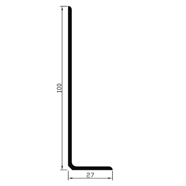 Thumb do produto Perfil PVC Rodapé 27x100mm Cinza Claro MGO